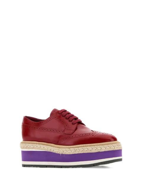 Prada 60mm platform brogue shoes - Red - zdjęcie produktu nr 2