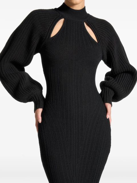 Manière De Voir balloon-sleeve cut-out maxi dress - Black