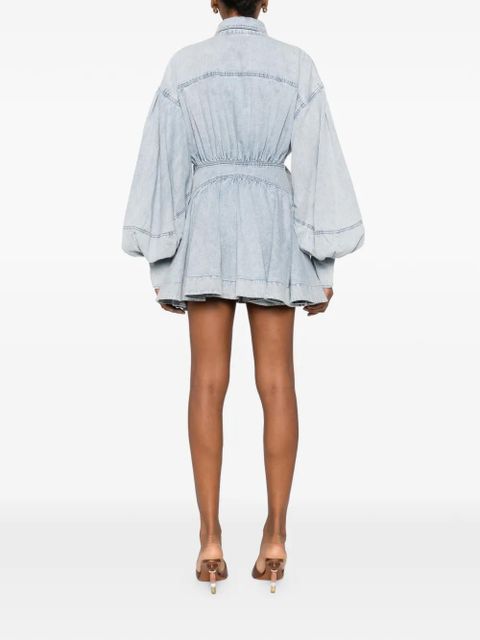 ZIMMERMANN buttoned wrap mini dress - Blue
