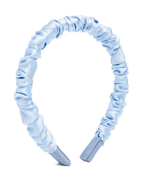 Jennifer Behr ruched satin headband - Blue - zdjęcie produktu nr 1