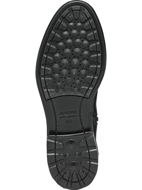 Geox kozaki skórzane D WALK PLEASURE damskie kolor czarny na płaskim obcasie D46TGD 00043 C9999