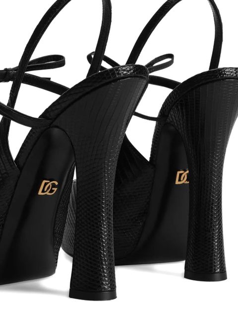 Dolce & Gabbana 105mm bow textured pumps - Black - zdjęcie produktu nr 2