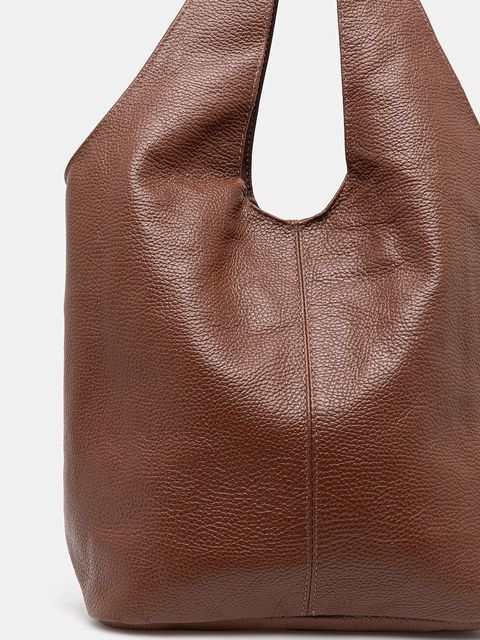 Answear.LAB torebka skórzana kolor brązowy