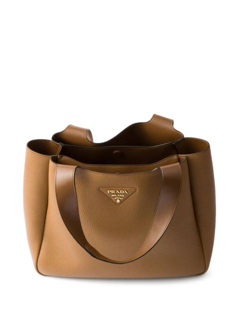 Prada medium leather tote bag - Brown