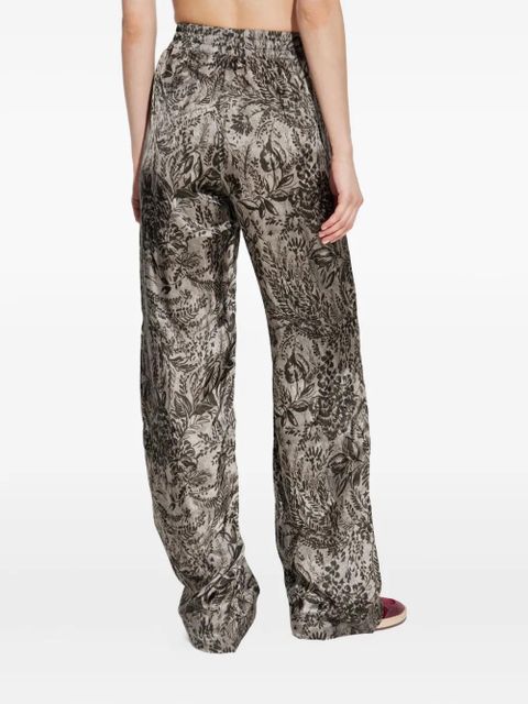 Golden Goose floral-print elastic-waist straight trousers - Grey