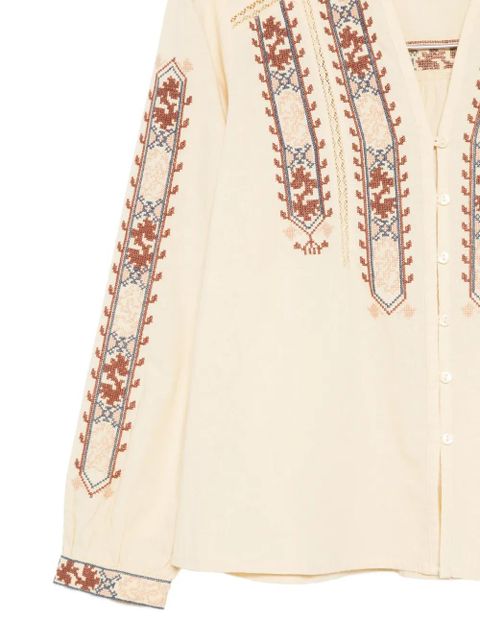Ba&Sh Faustina embroidered blouse - Neutrals