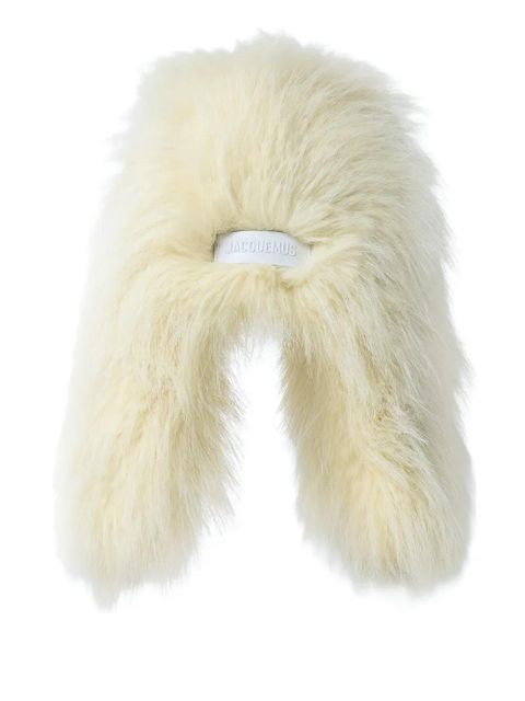 Jacquemus Grande Chapka voluminous faux-fur headpiece - Neutrals
