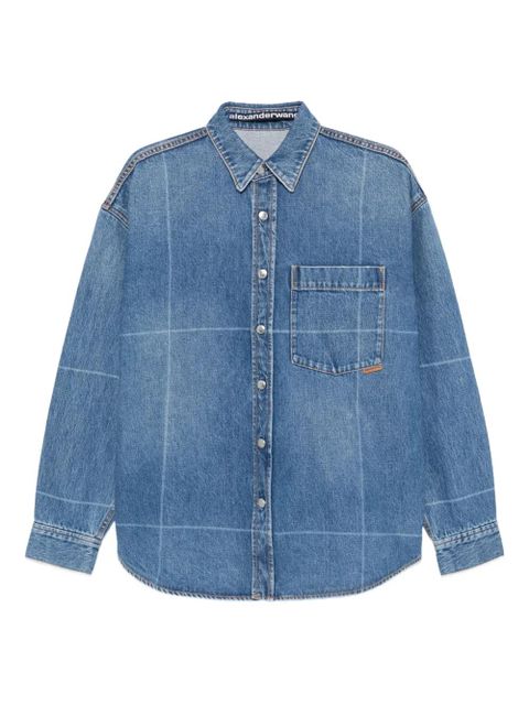 Alexander Wang grid-pattern denim shirt - Blue - zdjęcie produktu nr 1