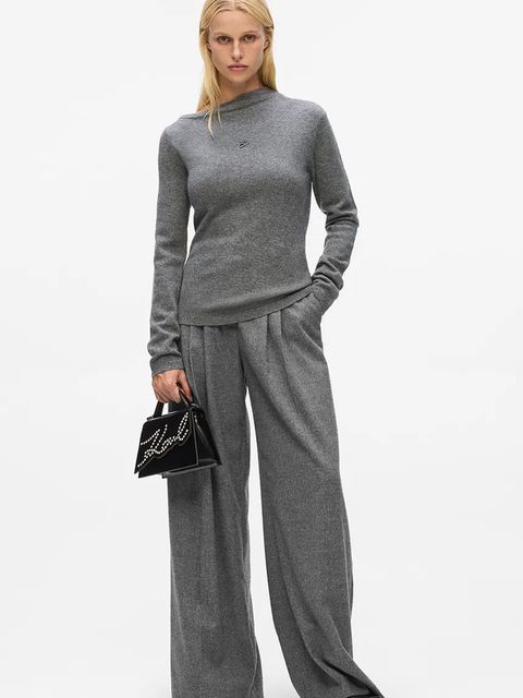 Karl Lagerfeld sweter kaszmirowy damskie kolor szary lekki A4W18042