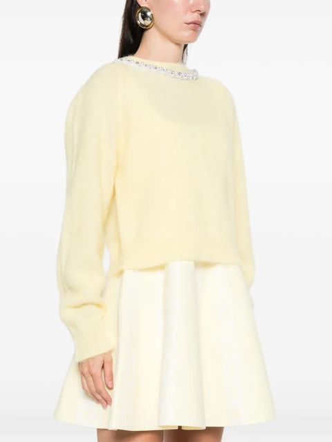 Maje embellished crew-neck sweater - Yellow