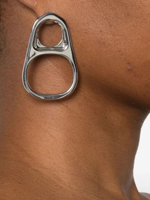 Jean Paul Gaultier tab motif earrings - Silver
