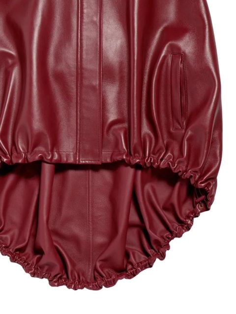 Balenciaga stand collar leather cape - Red - zdjęcie produktu nr 2