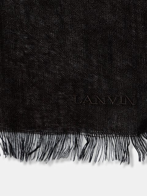 Lanvin szalik wełniany damski kolor brązowy gładki 710003794