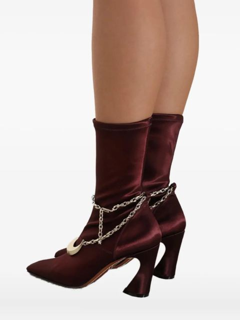 ZIMMERMANN 85mm chain-detail ankle boots - Red
