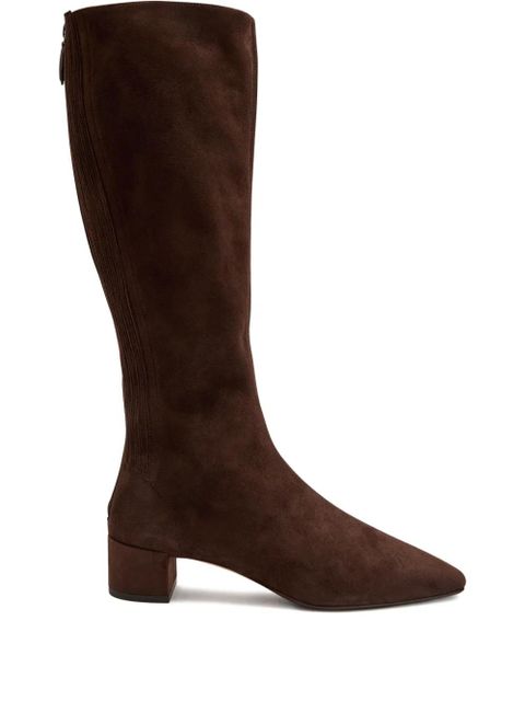 Aquazzura ribbed block-heel boots - Brown - zdjęcie produktu nr 1