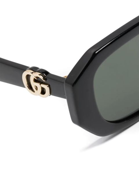 Gucci Eyewear Double-G geometric-frame sunglasses - Black