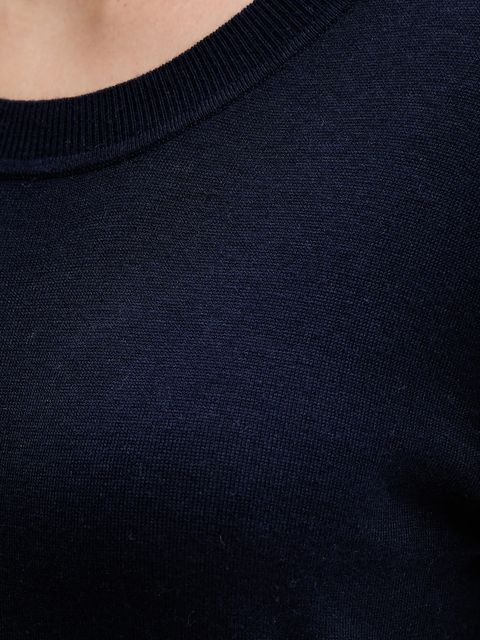 United Colors of Benetton t-shirt z jedwabiem damskie kolor granatowy 1ZRED10BK