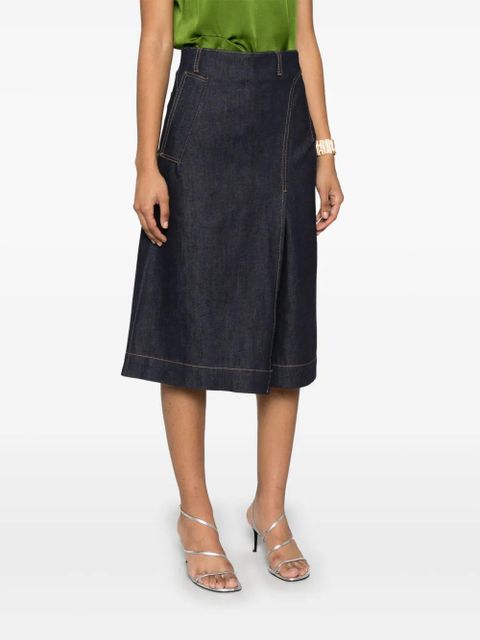 Victoria Beckham denim midi skirt - Blue
