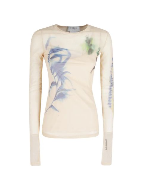 Sportmax abstract-print mesh dress - Neutrals - zdjęcie produktu nr 1