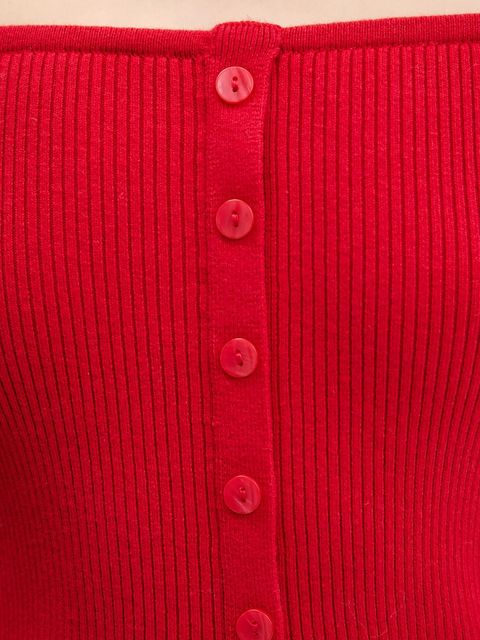 Abercrombie & Fitch bluzka damska kolor czerwony gładka KI150-5429-500