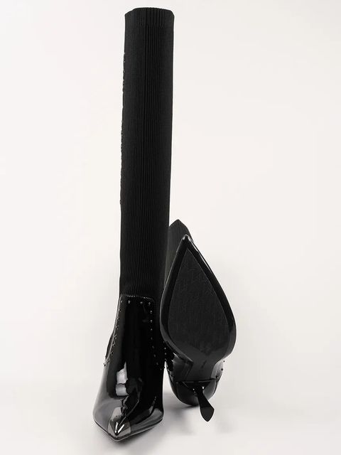 Karl Lagerfeld kozaki PANDARA damskie kolor czarny na szpilce lekko ocieplone KL31373