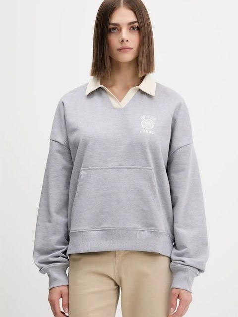 Guess Jeans bluza bawełniana damska kolor szary z nadrukiem W5YQ16 K68I4