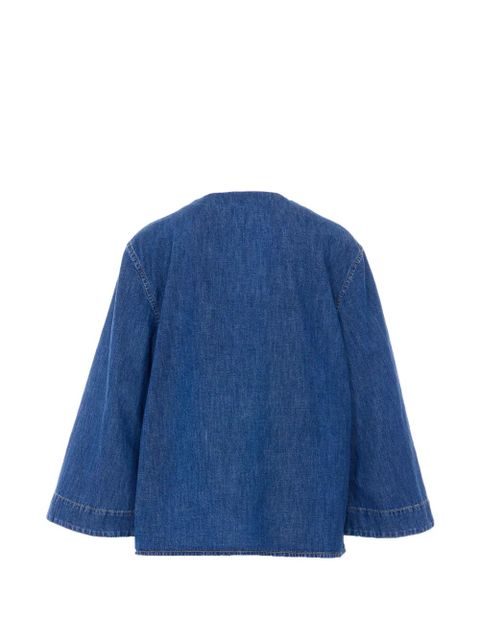 Valentino Garavani V-neck pocket logo-plaque shirt - Blue - zdjęcie produktu nr 2