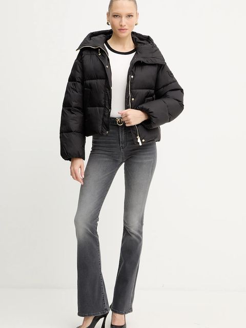 Pinko kurtka kolor brązowy zimowa oversize 105656 A2TF