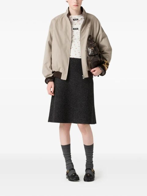 Miu Miu houndstooth-lining reversible bomber jacket - Neutrals - zdjęcie produktu nr 2