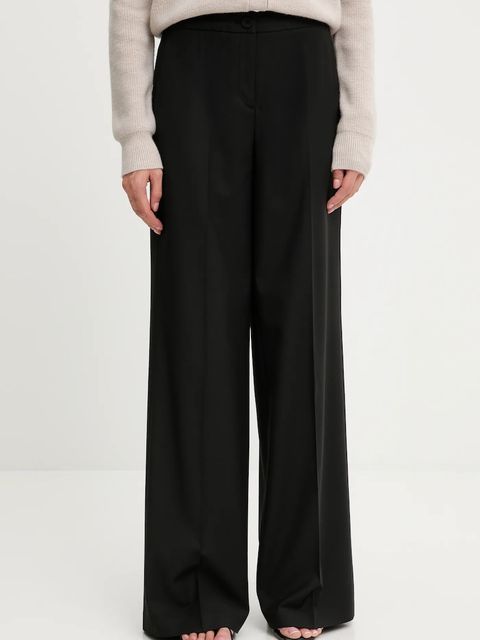 Blugirl Blumarine spodnie z dodatkiem wełny damskie kolor czarny szerokie high waist RF5267.T207A - zdjęcie produktu nr 1