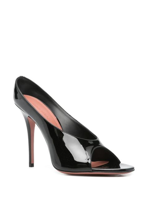 Amina Muaddi 110mm leather heeled mules - Black - zdjęcie produktu nr 2