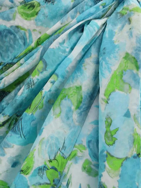 Chloé water-flower print wrap skirt - Blue