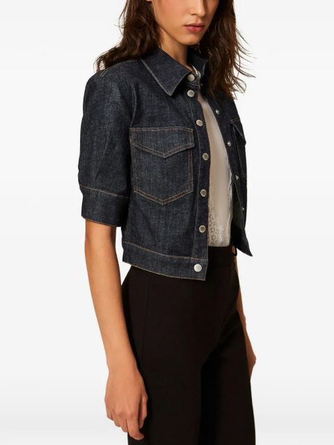 TWINSET puff-sleeve denim shirt - Blue