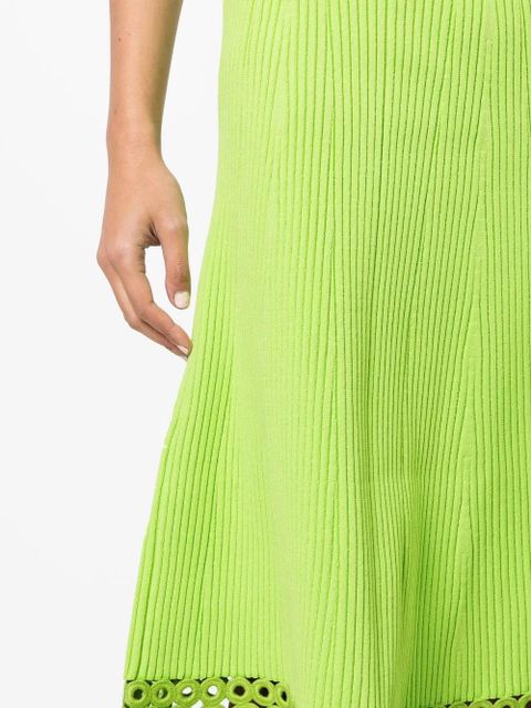 Simkhai A-line ribbed midi skirt - Green