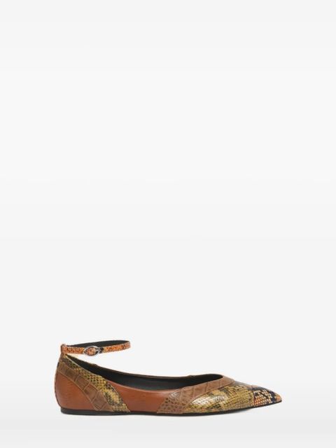 Marni ankle-strap pointed-toe flats - Brown