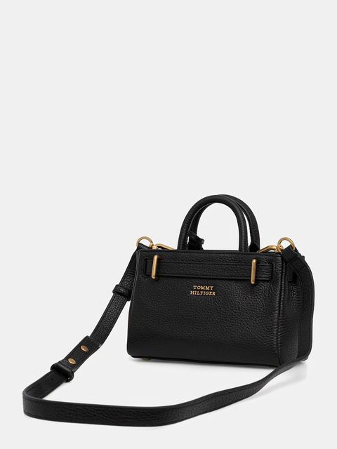 Tommy Hilfiger torebka skórzana kolor czarny AW0AW18167 - zdjęcie produktu nr 2
