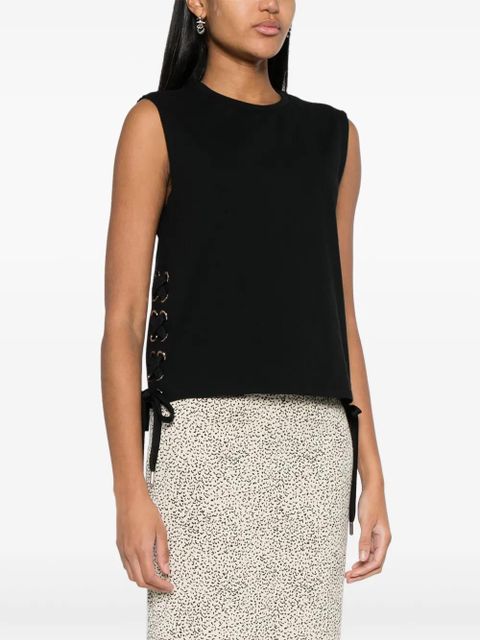 PINKO sleeveless cotton top - Black