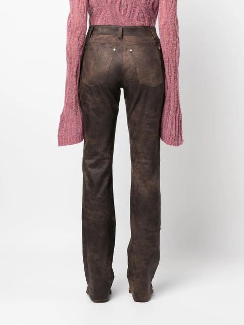 MISBHV washed-effect flared trousers - Brown
