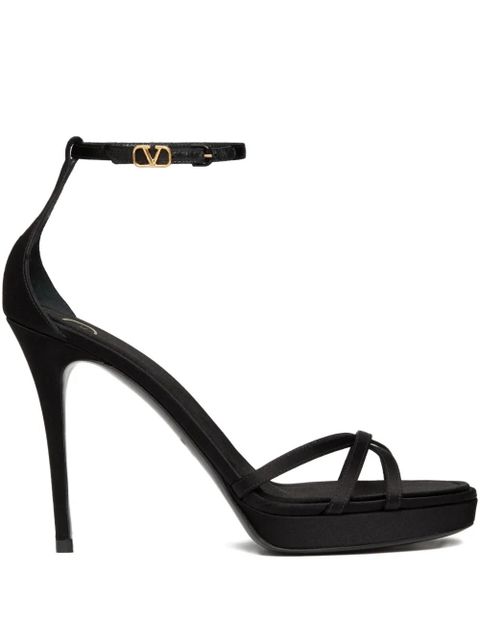 Valentino Garavani 120mm Eveninglam satin platform sandals - Black - zdjęcie produktu nr 1