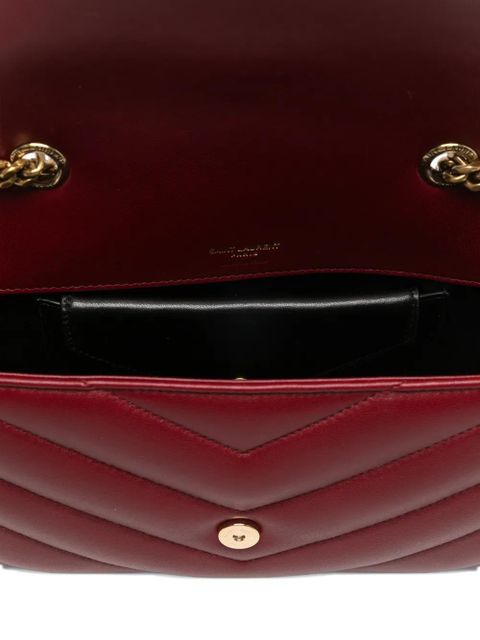 Saint Laurent small Loulou chevron-quilted chain-strap shoulder bag - Red