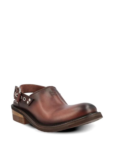 Miu Miu buckle-fastening leather mules - Brown - zdjęcie produktu nr 2