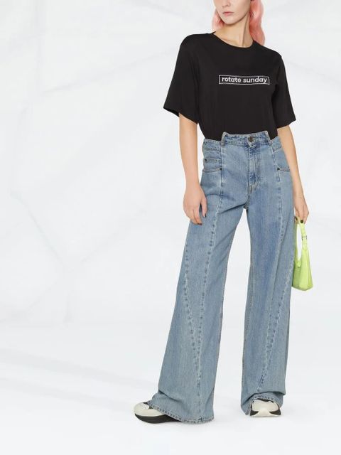 ROTATE BIRGER CHRISTENSEN Aster logo T-shirt - Black - zdjęcie produktu nr 2