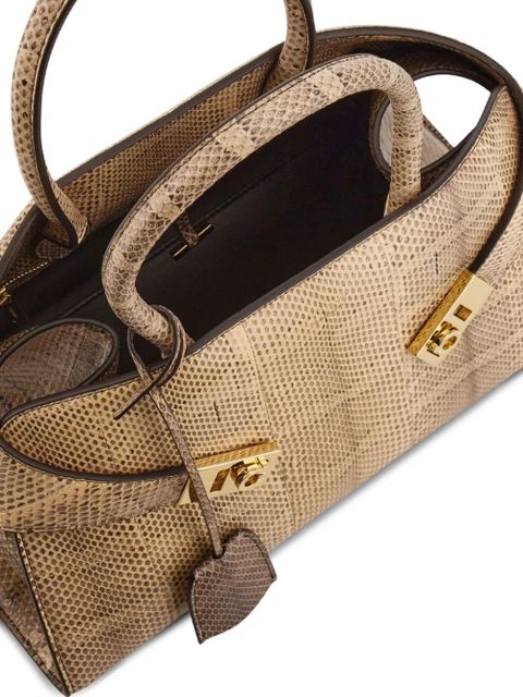 Ferragamo Hug snakeskin tote bag - Neutrals