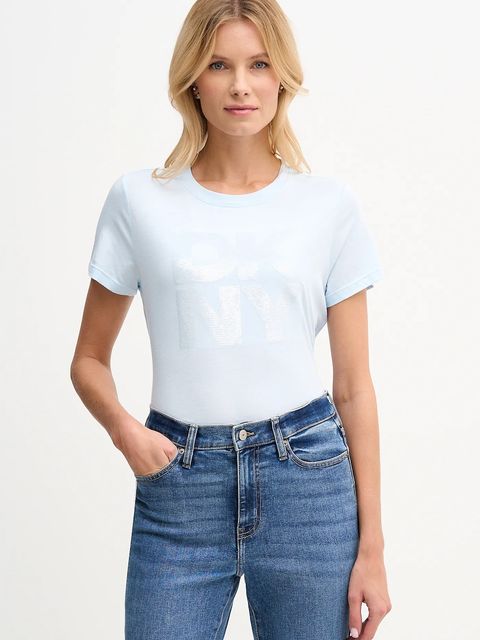 Dkny t-shirt damski kolor niebieski DJ6T1684 - zdjęcie produktu nr 1