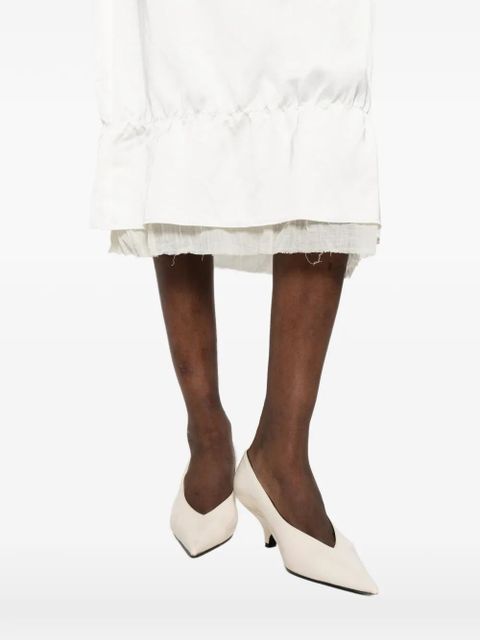 TOTEME layerd midi skirt - White