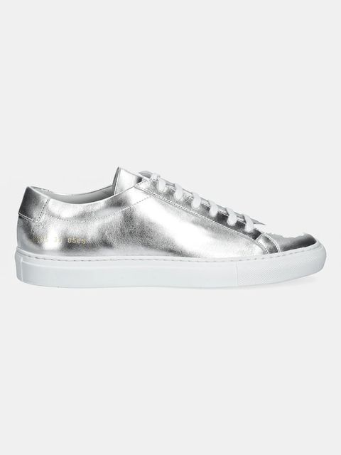 Common Projects sneakersy skórzane Achilles Shiny damskie kolor srebrny 6185 - zdjęcie produktu nr 2