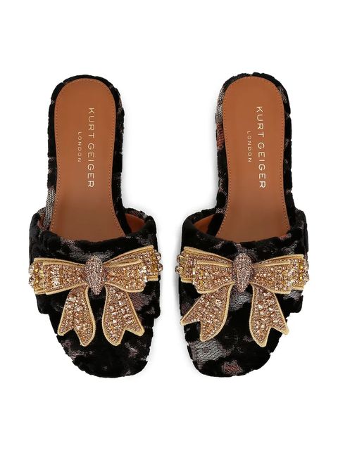 Kurt Geiger London klapki Kensington Bow Flat Sdl damskie kolor czarny 655735689 - zdjęcie produktu nr 2