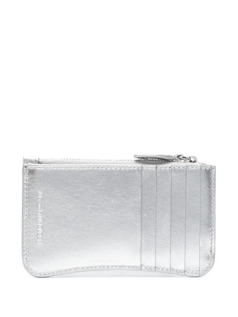 Alexander McQueen logo-debossed metallic leather wallet - Silver