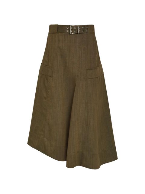 GANNI belted asymmetric skirt - Green - zdjęcie produktu nr 1