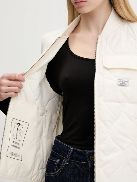 Guess Jeans bezrękawnik kolor beżowy przejściowy W5YN76 WHG02